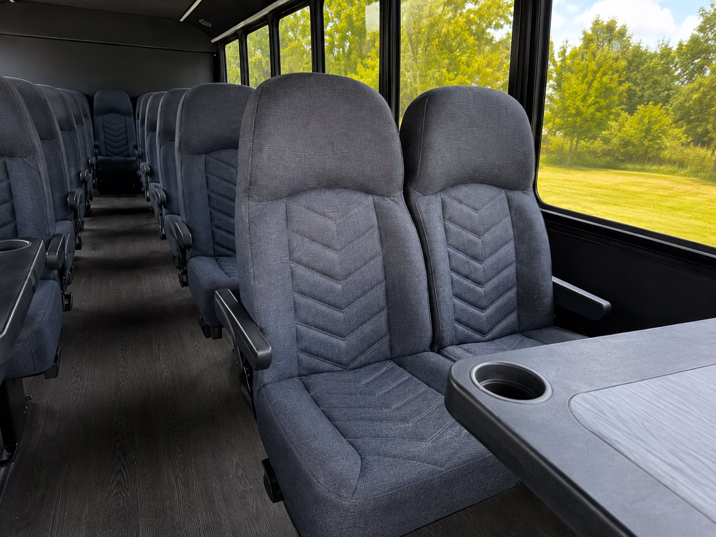 anaheim 18 passenger minibus inside
